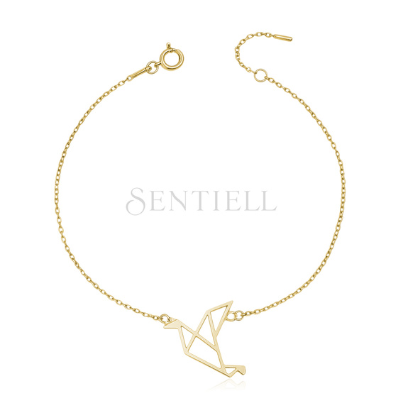 Silver (925) bracelet - Origami turtle dove gold-plated