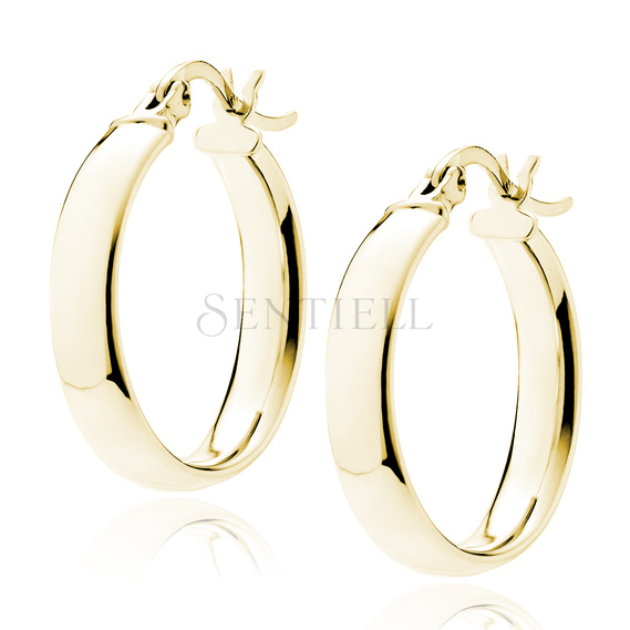 Silver (925) gold-plated earrings hoops - highly polished