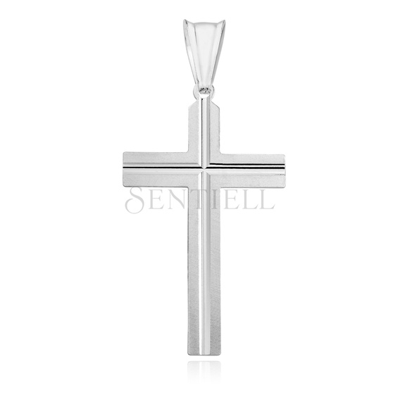 Cruz colgante Plata de ley 925 tallado diamante