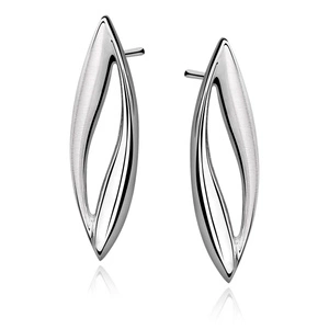 Silver (925) earrings elegant high polished with satin