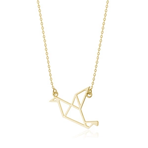 Silver (925) necklace - Origami turtle dove gold-plated