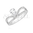 Silver (925) ring - crown with zirconia