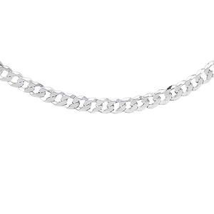 Silver (925) diamond-cut chain - curb extra flat Ø 120