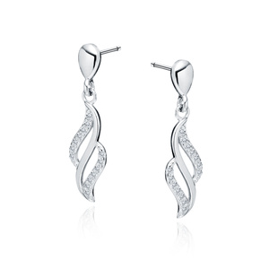 Silver (925) Earrings with white zirconias