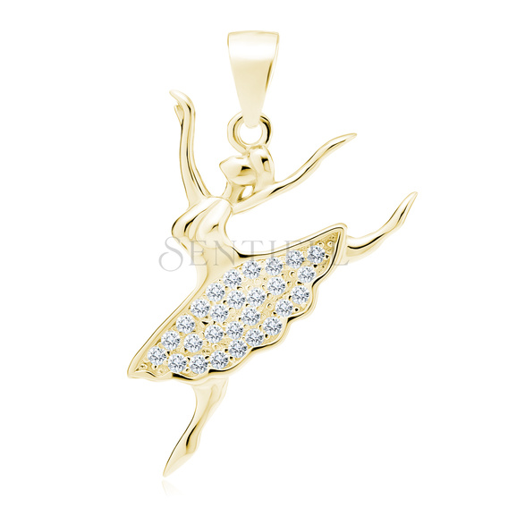 Silver (925) ballerina gold-plated pendant with zirconia