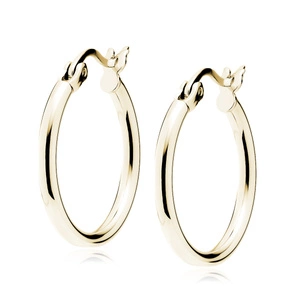 Silver (925) gold-plated earrings hoops - highly polished