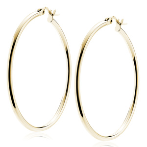 Silver (925) gold-plated earrings hoops - highly polished