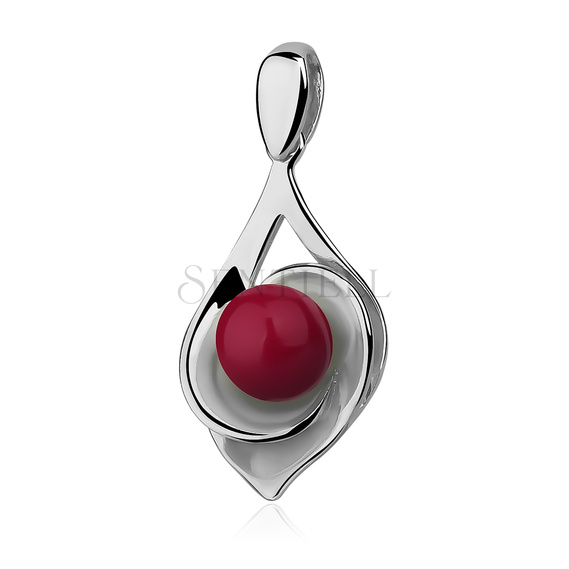 Silver (925) pendant - red ball