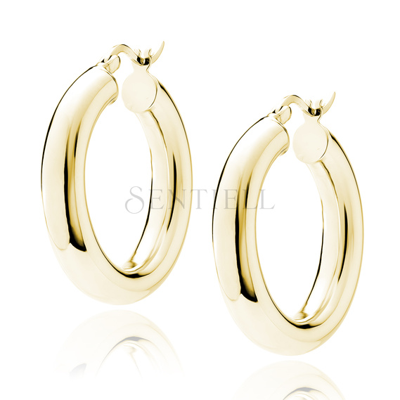 Silver (925) gold-plated earrings hoops - highly polished