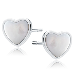 Silver (925) earrings with Nacre - heart