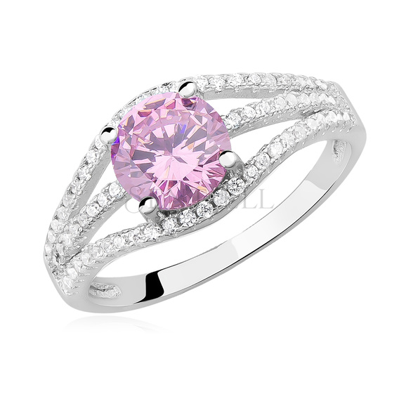 Silver (925) ring with light pink zirconia