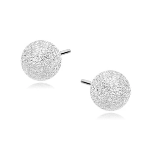 Silver (925) earrings diamond-cut balls 6mm