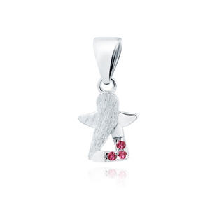 Silver (925) pendant with ruby zirconias - angel