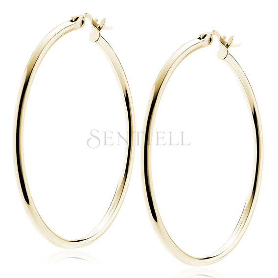 Silver (925) gold-plated earrings hoops - highly polished