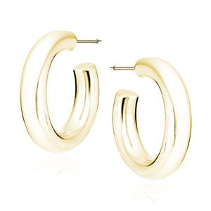 Silver (925) gold-plated earrings hoops open circles