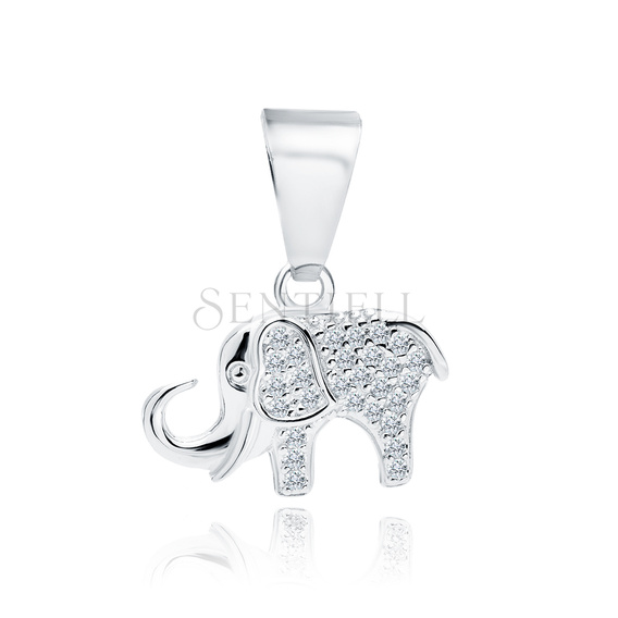 Silver (925) impressive pendant with white zirconias