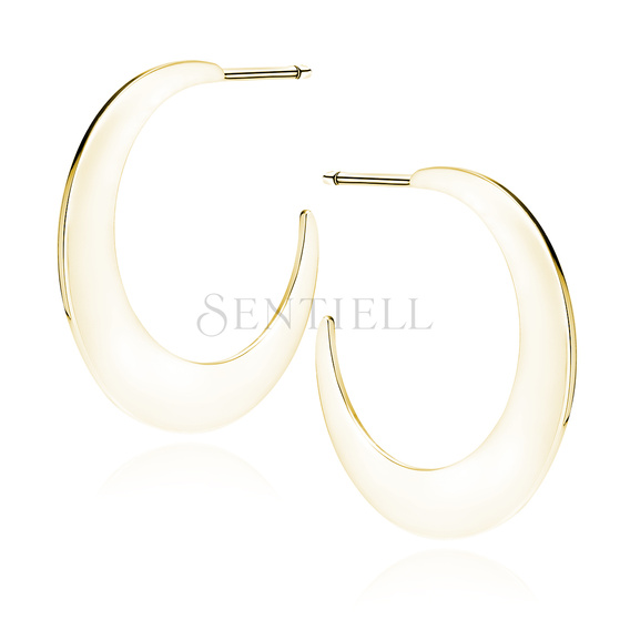 Silver (925) gold-plated earrings - crescents