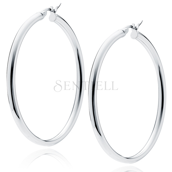 Silver (925) earrings hoops - highly polished