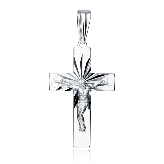 Silver (925) diamond cut pendant cross