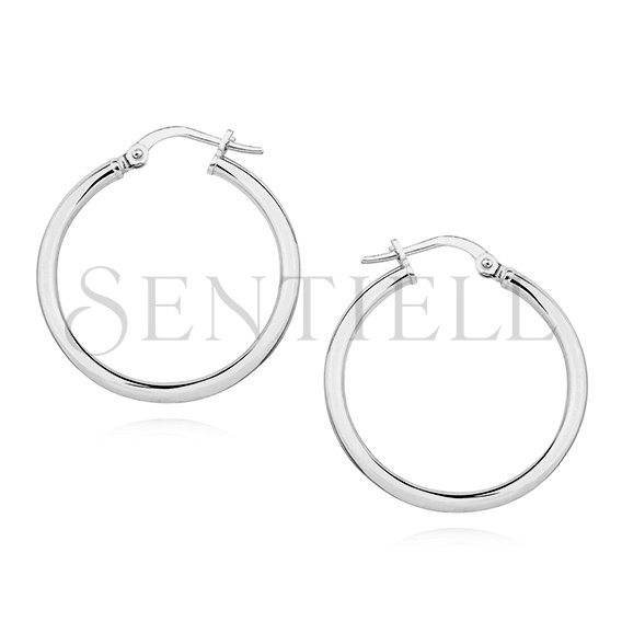 Silver (925) earrings hoops - highly polished