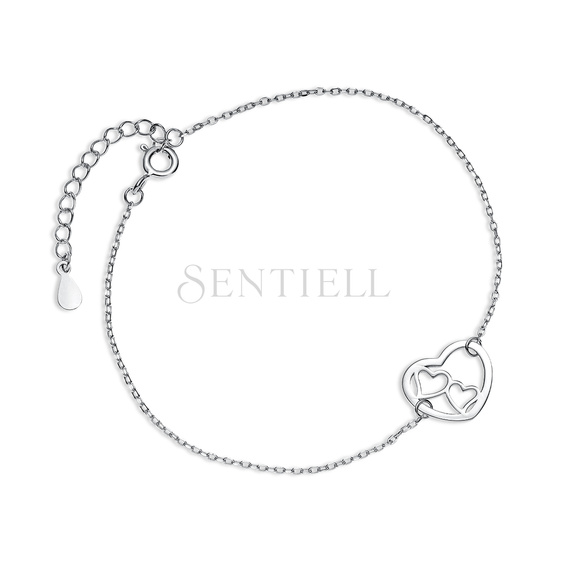 Silver (925) bracelet - hearts