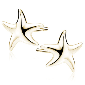 Silver (925) gold-plated earrings - starfishes