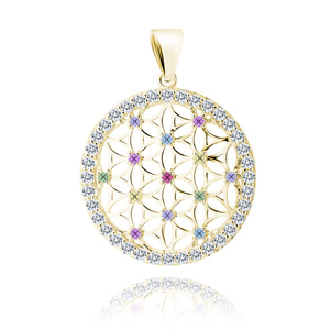 Silver (925) gold-plated pendant white zirconias