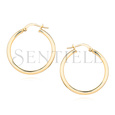 Silver (925) earrings hoops - highly polished, gold-plated