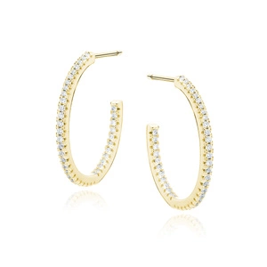 Silver (925) gold-plated earrings with white zirconias