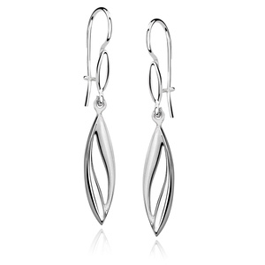 Silver (925) earrings elegant satin and high polished