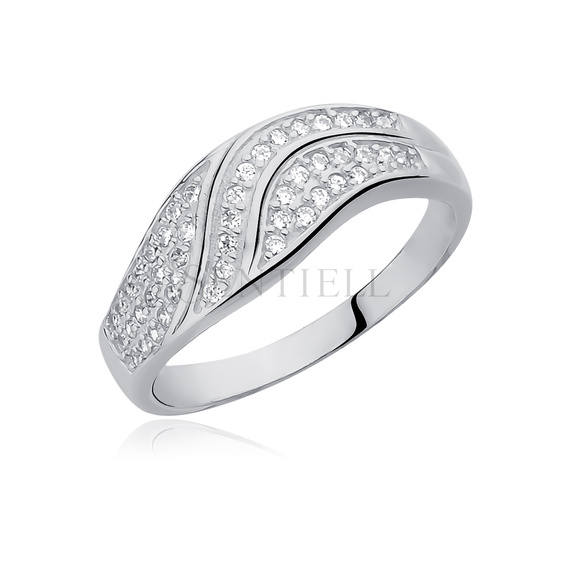 Silver (925) ring with white zirconia