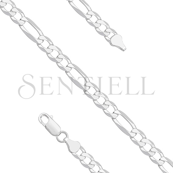 Silver (925) diamond-cut chain - figaro extra flat Ø 140