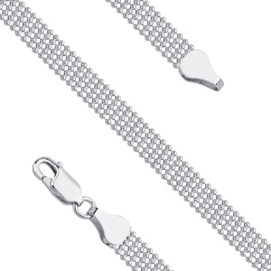 Silver (925) ball chain necklace rhodium-plated