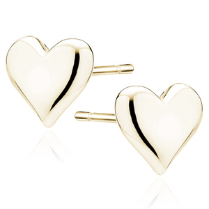 Silver (925) gold-plated earrings - heart