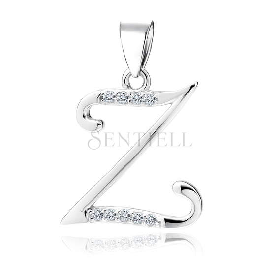 Silver (925) pendant with white zirconias - letter Z