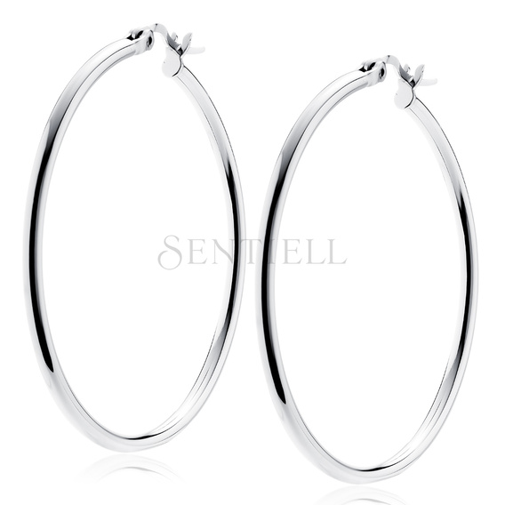Silver (925) earrings hoops - highly polished
