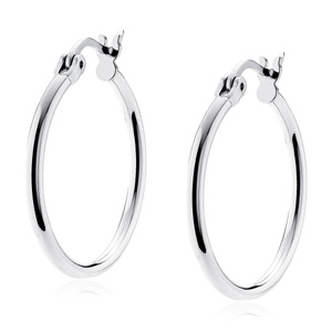 Silver (925) earrings hoops - highly polished