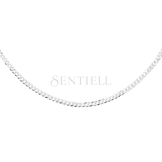 Silver (925) diamond-cut chain - curb extra flat Ø 080