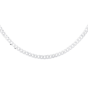 Silver (925) diamond-cut chain - curb extra flat Ø 140