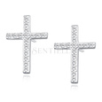 Silver (925) earrings with zirconia - crosses