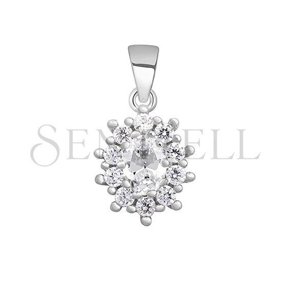 Silver (925) pendant white zirconia