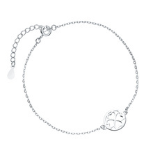 Silver (925) bracelet - clover / hearts in a circle