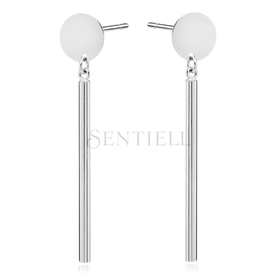 Silver (925) earrings round plate with wire