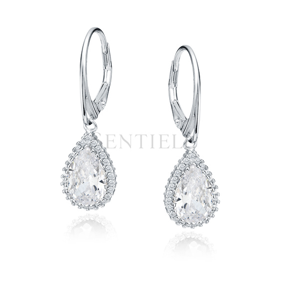 Silver (925) earrings with white zirconia