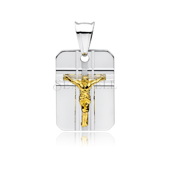 Silver (925) pendant Jesus on cross gold-plated