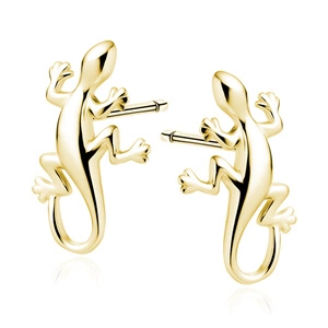 Silver (925) earrings - lizard