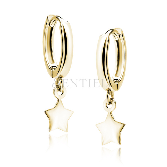 Silver (925) gold-plated earrings hoop with star