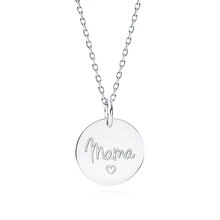 Silver (925) necklace with white engraving - mama