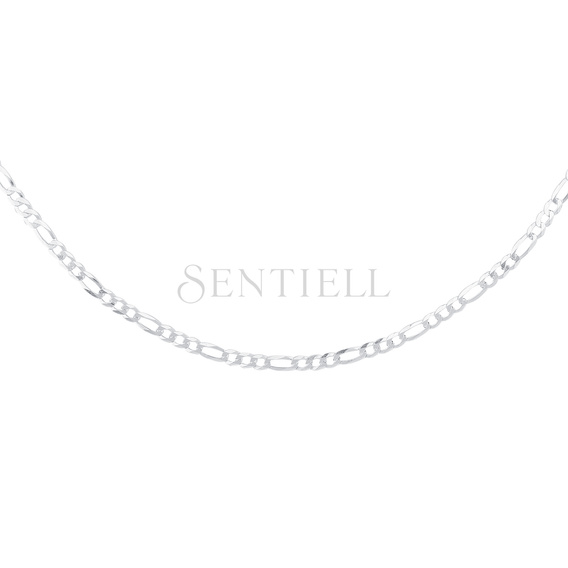 Silver (925) diamond-cut chain - figaro extra flat Ø 080