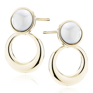 Silver (925) gold-plated earrings with pearl